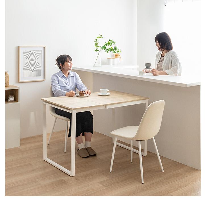 セール中につき、通常特価13,178円より10％引きの11,860円!　ダイニング3点セット　伸長式テーブル＋ダイニングチェア✕2脚　食卓セット　ダイニングテーブル　食卓テーブル ダイニングセット ダイニングテーブルセット 食卓 ダイニングチェア 2