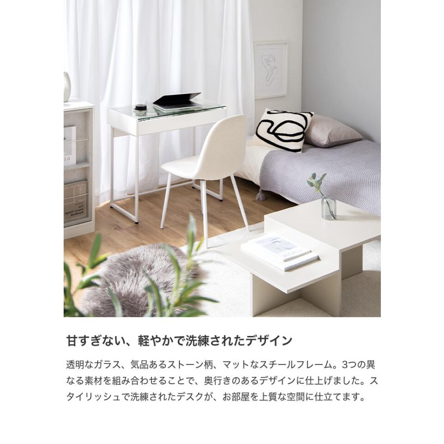 デスク 机 パソコンデスク チェアセット テーブル ディスプレイ ガラス