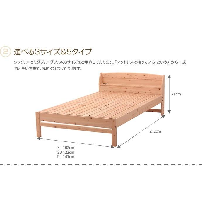 シングル フレームのみ ベッド ベット シングルベッド ベッドフレーム フレーム すのこベッド すのこ おしゃれ ベッド下収納 寝室 木製 宮付き｜kagu350｜05