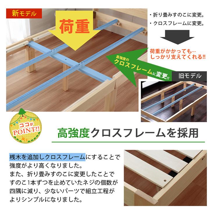 【新品】ベッドフレーム シングルベッド 棚　2口コンセント 天然木 すのこベッド ニトリ（NITORI） 【大容量収納×棚・コンセント付き】すのこチェスト