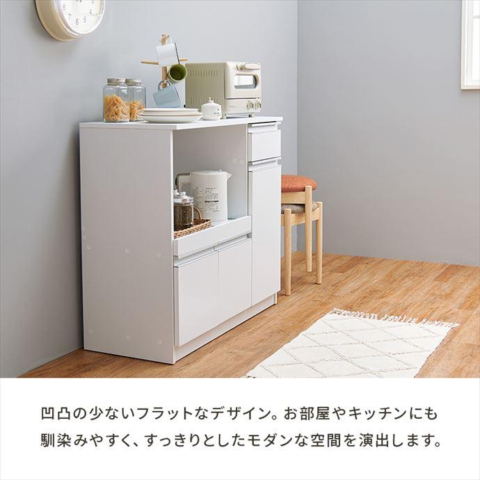 キッチンカウンター 幅89×奥行40×高さ82cm キッチン収納 キッチンキャビネット 食器収納 家電収納 大容量収納 2口コンセント付 組立式 幅89 木目｜kagu350｜03