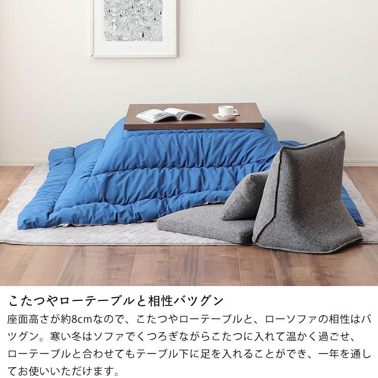 【ラスト1台最終処分】脚付きローソファ　座椅子　ネイビー　ソファー　脚付座椅子 リコメン堂 座椅子 おしゃれ 二人掛け リクライニング 14段階 左右独立