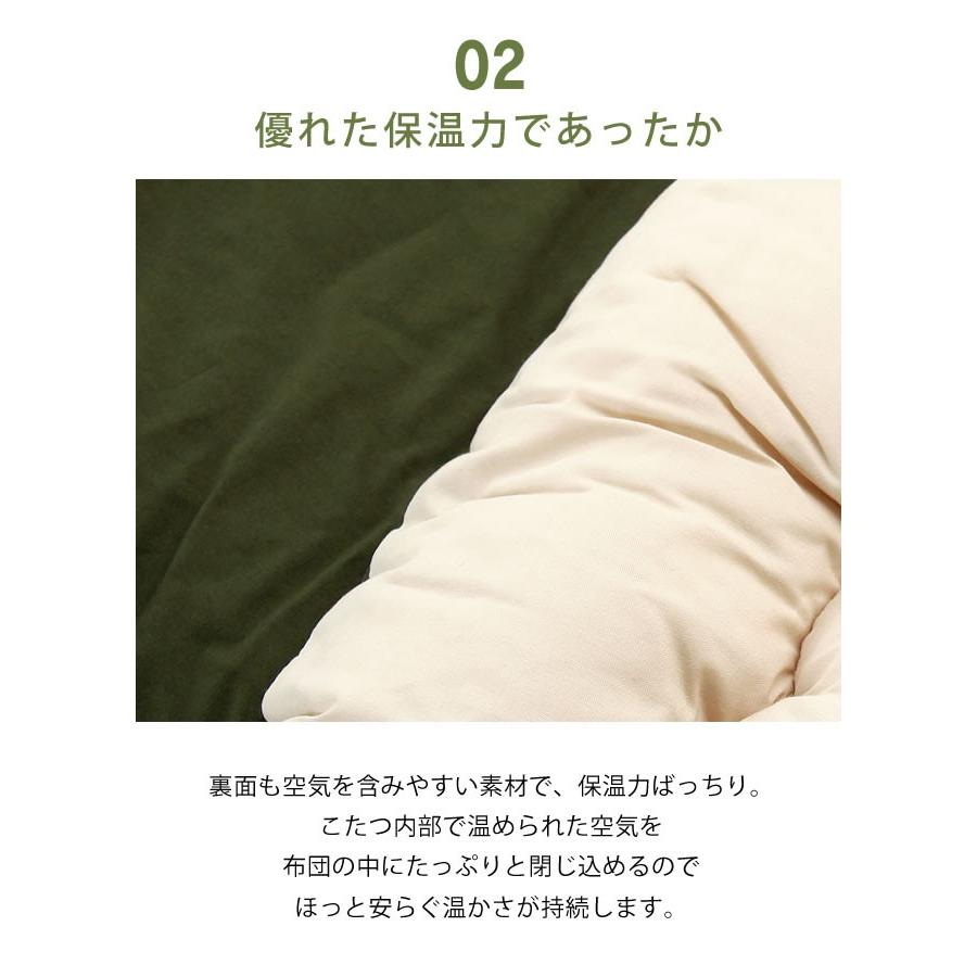 こたつ布団 厚掛け単品 205cm×315cm 「長方形180cm」用 モスグリーン