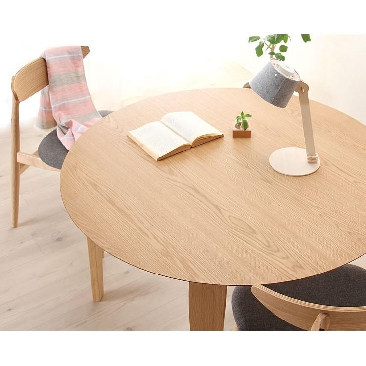 くつろぎの木製ダイニングテーブル 110cm円形 ダイニングテーブル3点