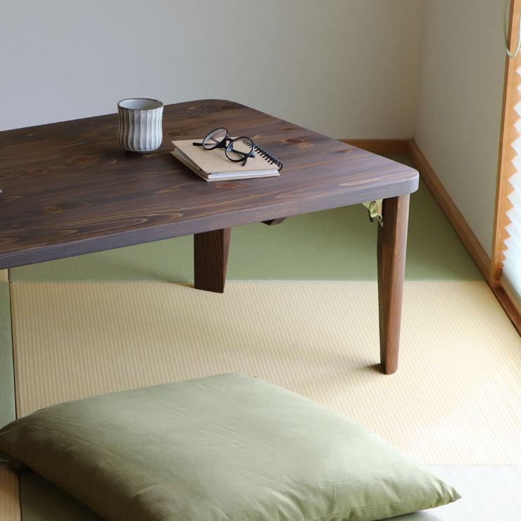 国産ひのき材を使用した 折りたたみ式ちゃぶ台 長方形 120cm幅 ※キャンセル不可_2