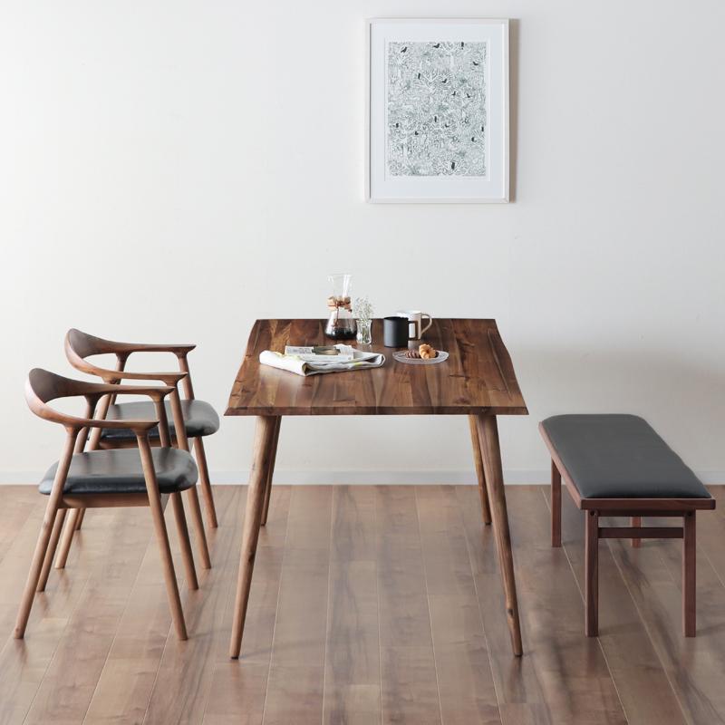 木製ダイニングテーブル ベンチセット 155cmテーブル＋チェア2脚