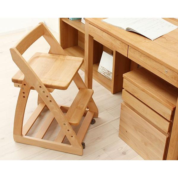 杉工場】【レオ】 木製上下可動椅子（板座） 学習椅子 学習