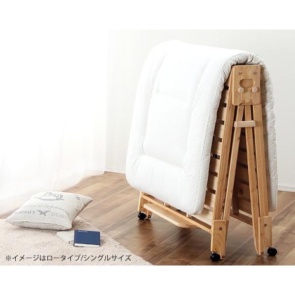 折りたたみベッド 軽くてスムーズ ワイドシングル ロータイプ : 家具の