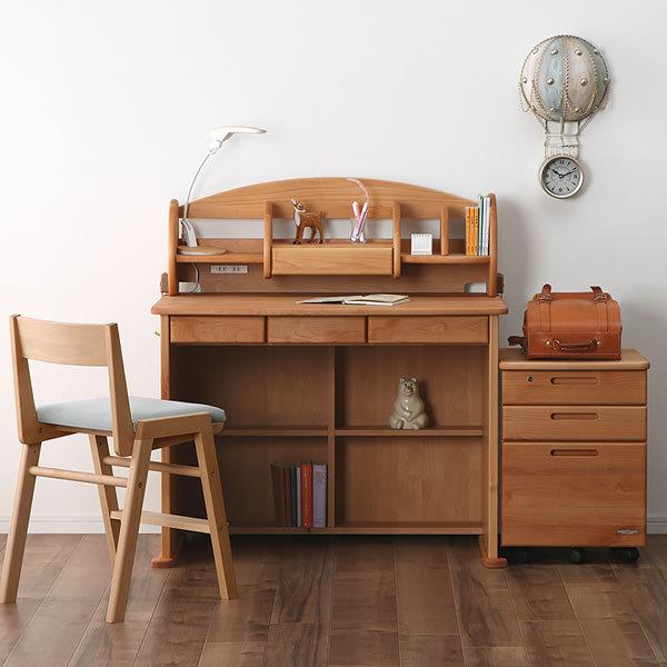 学習机・学習デスク 3点セット 100cm幅（デスク+ロー上棚+ワゴン