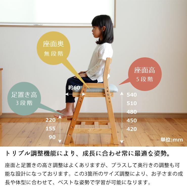 当店1番人気！オシャレなカラーと機能性高いデザイン　Percheチェアー ペルケチェアー 堀田木工所 学習椅子 学習チェアー_7
