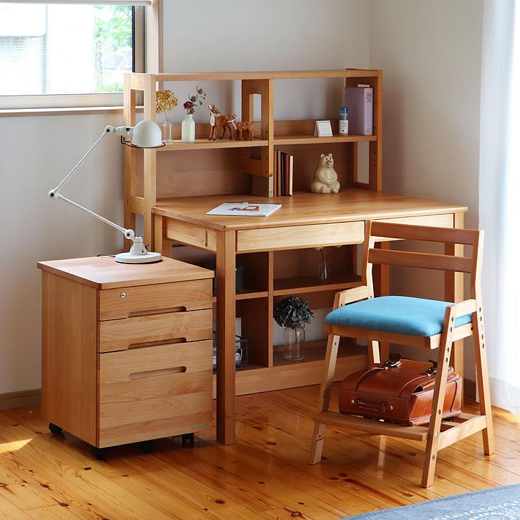 堀田木工所 奥行きサイズを拡張できる 学習机・学習デスク 4点セット