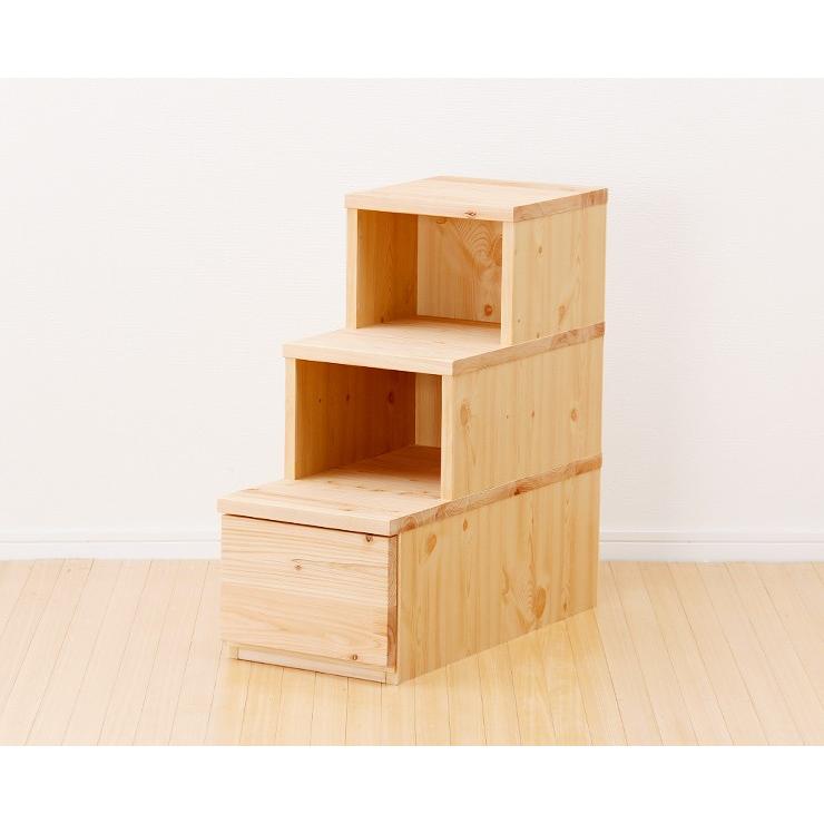 子供部屋にぴったり ひのきの階段チェスト 3段 A3 0131 家具の里 通販 Yahoo ショッピング