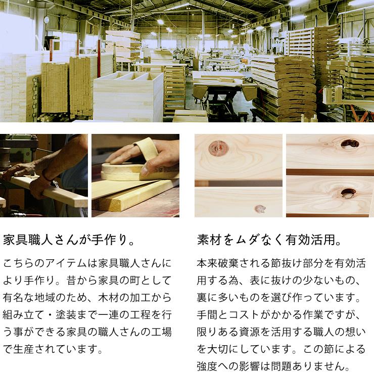 シェルフやベンチにもなる 桧の4分割式すのこベッド（4段シェルフ