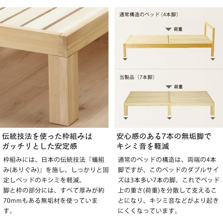 あ！かる〜い！高級桐材使用、組み立て簡単シンプルなすのこベッド 