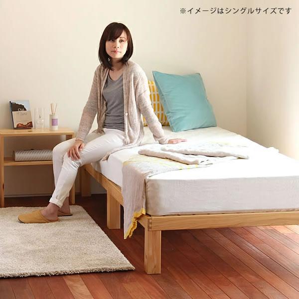 国産ひのき材使用、組み立て簡単 シンプルなすのこベッド ダブルサイズ