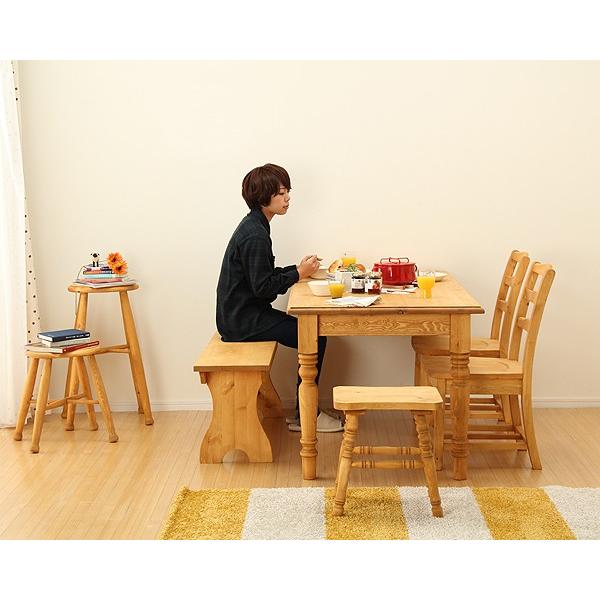 木製ダイニングセット 4点 幅150cmテーブル+チェアー2脚+幅120cmベンチ 