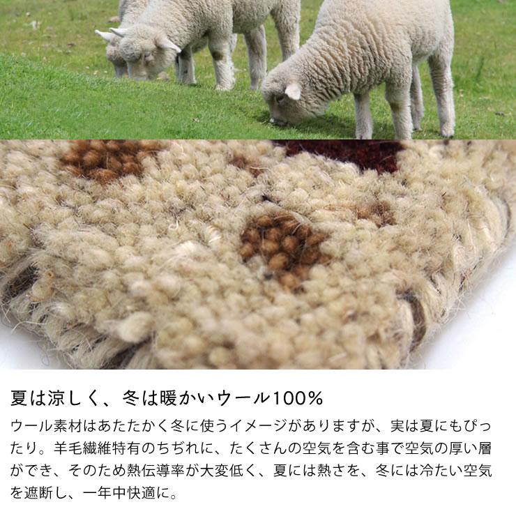 HAGiHARA（萩原） 鮮やかな発色で愛らしいデザインのギャッベ ラグ 200