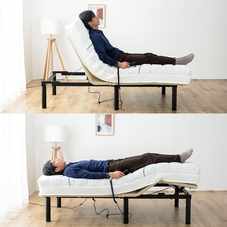 源ベッド 電動ベッド リクライニングベッド 「ヘンロ」 シングルサイズ