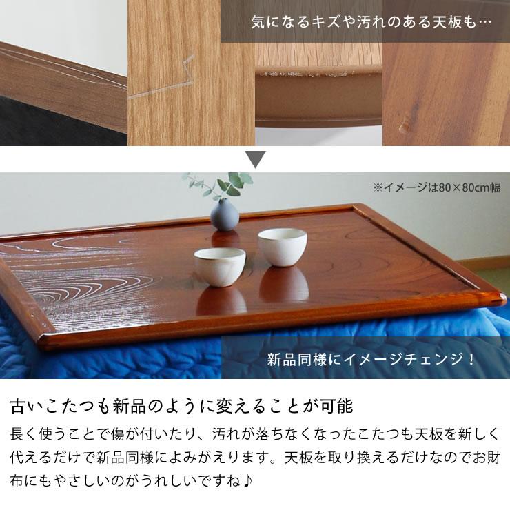 コタツ天板・こたつ天板単品 長方形 120cm幅 木製(両面ケヤキ材 コタツ天板・こたつ天板単品 長方形 120cm幅 木製(両面ケヤキ材
