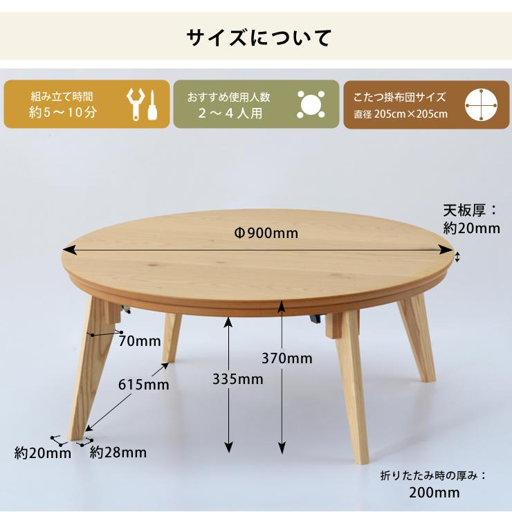 家具調コタツ こたつ 円形 90cm丸 木製（ナラ材） : 家具の里 - 通販