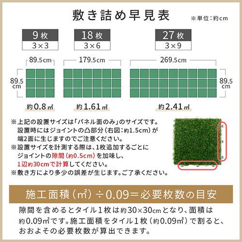 芝生 マット ジョイント式 ジョイントマット 人工芝 簡単設置 芝生道具 ガーデン ガーデニング園芸 雑貨 水切り ターフ 緑 グリーン おしゃれ 4枚セット｜kagubiyori｜16