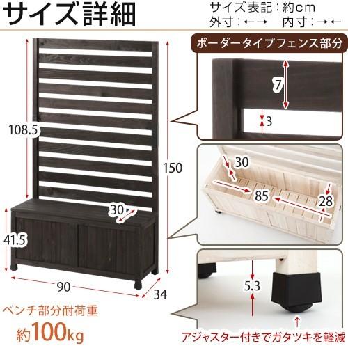 ★レア物 新品未開封 木製プランター プランターボックス ラティスフェンス プランター付き ベンチ 木製 ボーダーフェンス 目隠しフェンス おしゃれ ルーバー 90×150 完成品 【3150468485】(16463円)