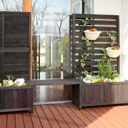 ★レア物 新品未開封 木製プランター プランターボックス ラティスフェンス プランター付き ベンチ 木製 ボーダーフェンス 目隠しフェンス おしゃれ ルーバー 90×150 完成品 【3150468485】(16463円)