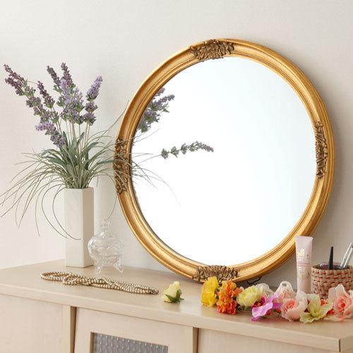 風呂鏡 洗面鏡 おしゃれ ウォールミラー 丸 姿見 アンティーク 壁掛け