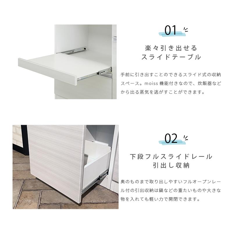 サンコウ ミニキッチンボード 幅70cm ホワイト 調湿機能 モイス フル 