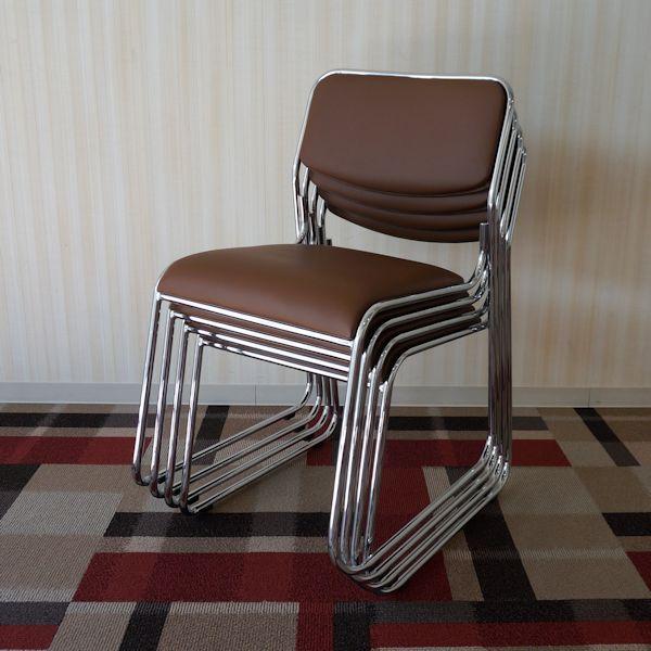 スタッキングチェアー スタッキングチェア ミーティングチェア 茶色