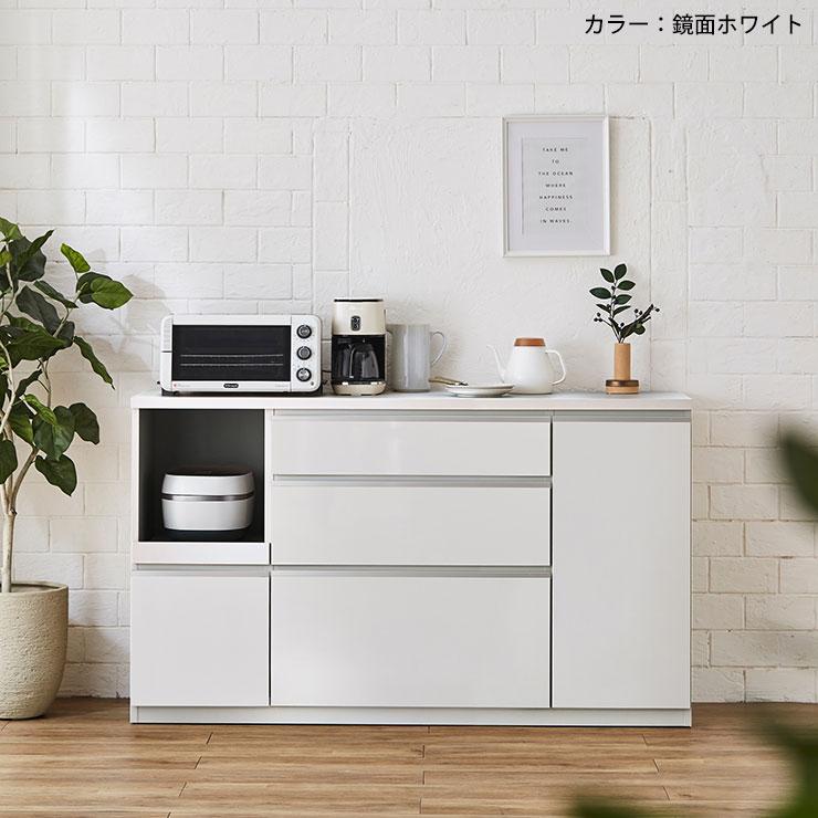 キッチンカウンター | 食器棚 | ホワイト 楽天市場】キッチンカウンター 幅150cm 白 食器棚 レンジ台 ロータイプ