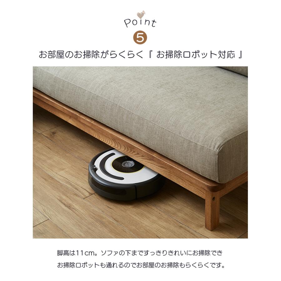 カウチソファ 三人掛け ソファー 3人掛け 北欧風 カウチ カウチソファー 組み換え可 ノココ 幅215 グレー ファブリック カバーリング クッション 三人 KAGUCOCOの画像