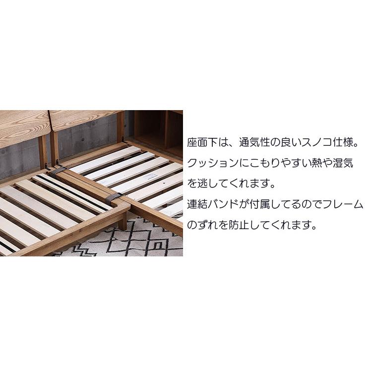 カウチソファ 二人掛けソファ ソファー ソファ 2.5人掛け 北欧 カウチ カウチ ノココ 幅173cm グレー 木フレーム ファブリック カバーリング 背もたれ KAGUCOCOの画像