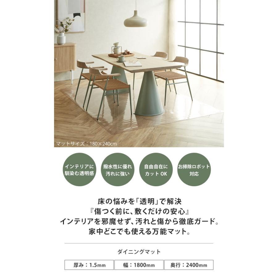 KAGUCOCO ダイニングマット 透明 撥水 クリア 拭ける 透明マット 玄関