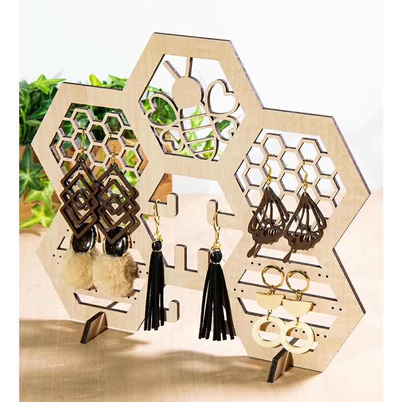 3色から選べる アクセサリースタンド ピアススタンド 木製 ネックレス