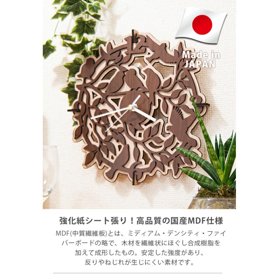 木製 壁掛け時計 小鳥 バード ウォールクロック 壁時計 新生活