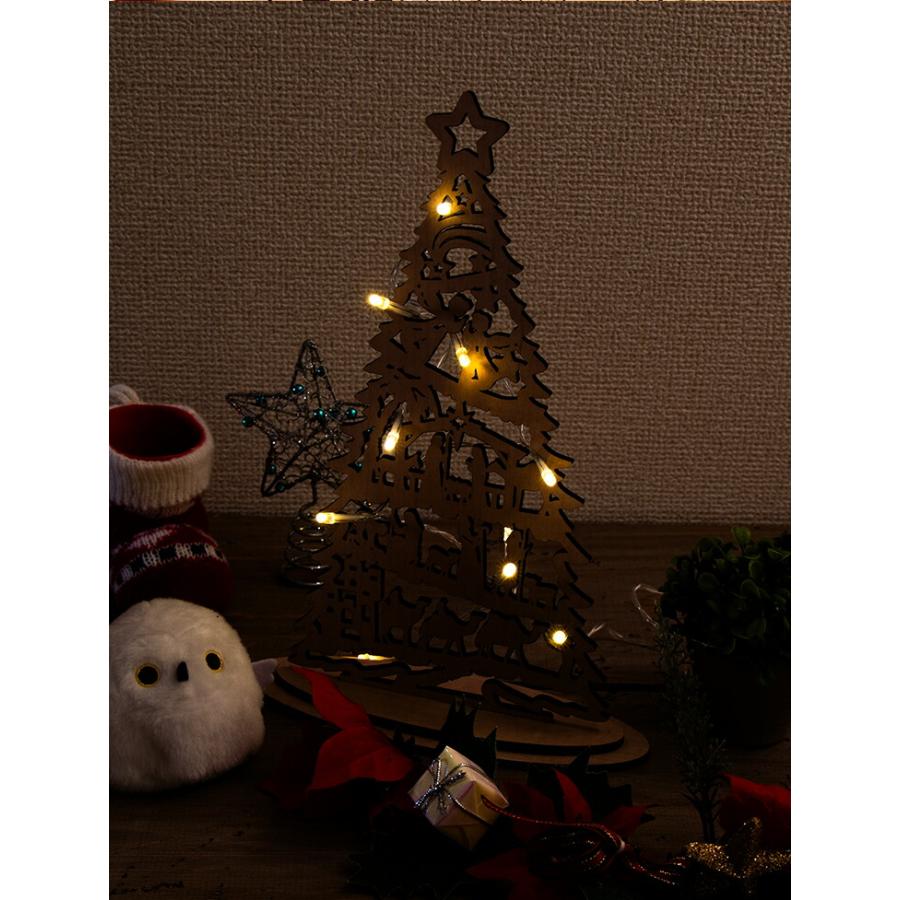 クリスマスツリー 木製 卓上 幅約20cm幅 高さ約28cm コンパクト 雑貨