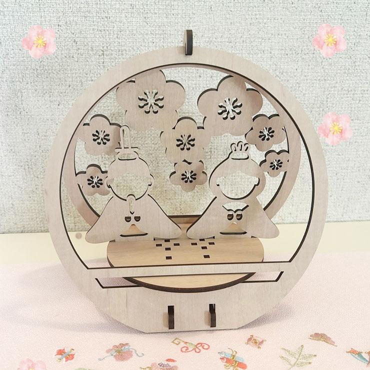 ひな人形 コンパクト サイズ かわいい 木製 枠付き ひな祭り 雛人形 雛