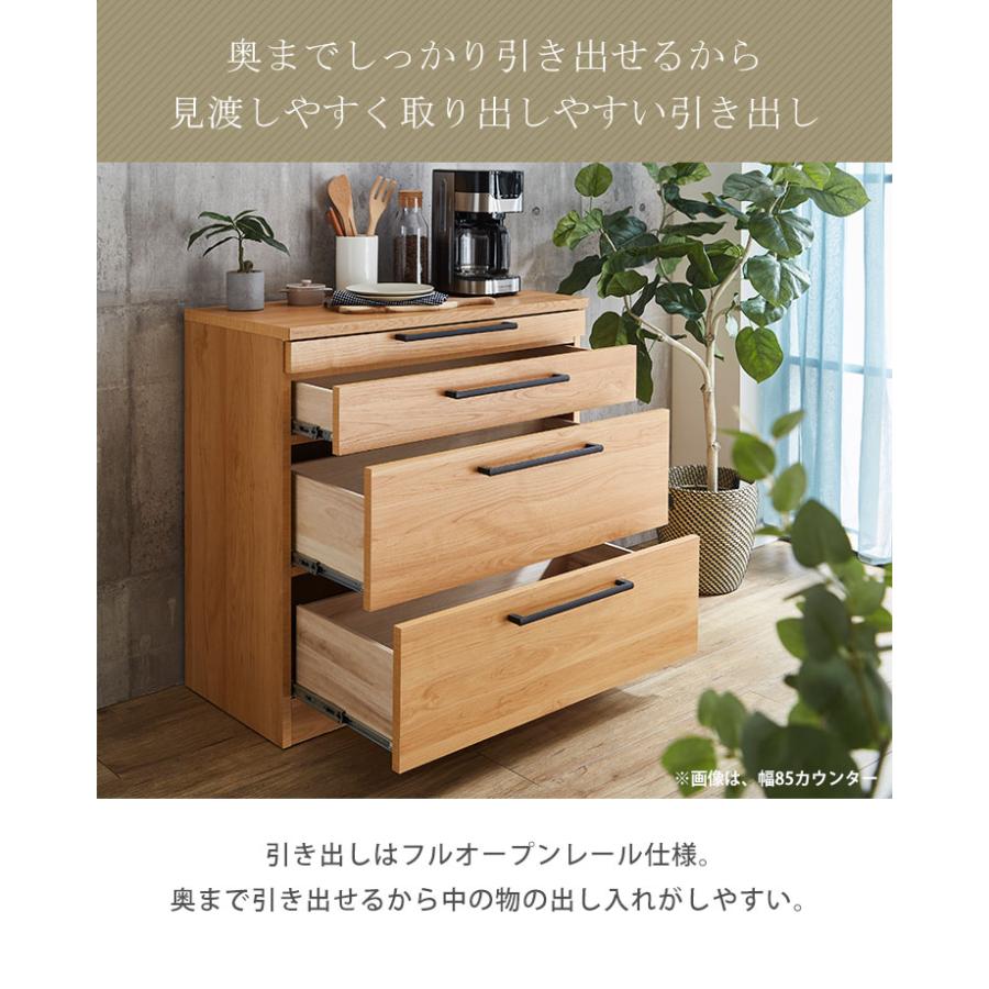 ロータイプ 食器棚 大川家具 レンジ台 ソリット 幅120.4 扉タイプ