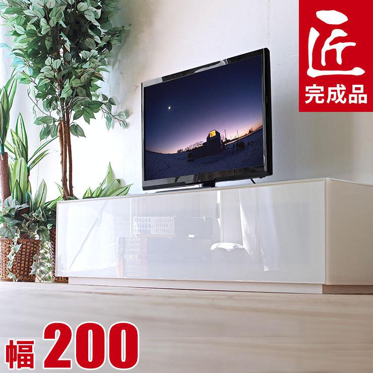 テレビボード テレビ台 Tv台 Tvボードオール鏡面ガラス オーダー テレビ台 ルーチェ 幅200 ホワイト 白 完成品 日本製 10000985 Wh 手作り家具工房家具のココボ 通販 Yahoo ショッピング