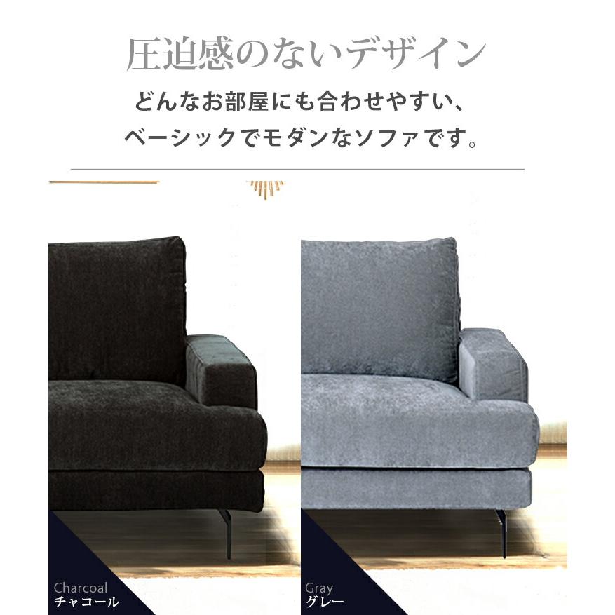 グレー 布製 2人掛けソファ ソファー 二人掛け ソファ ふたりがけソファ ローバック 2人掛け
