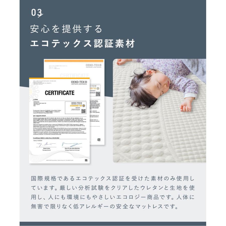 マットレス セミダブル 圧縮ロール カバーリング 洗濯可能 SDサイズ 厚み25cm プレミオ 圧縮マットレス ノンコイル 防ダニ 体圧分散 通気性 イタリア製 輸入品_11
