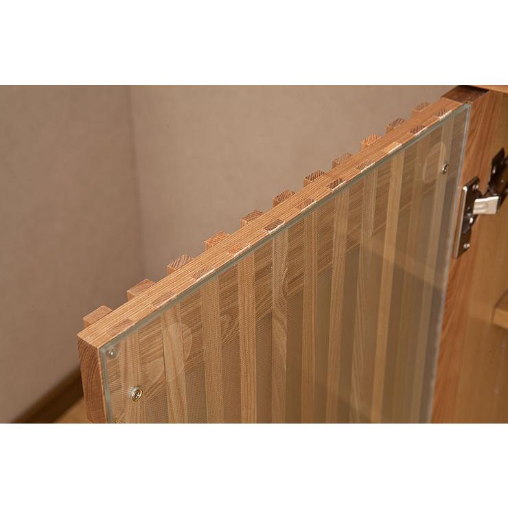 食器棚 収納 大川家具 130 キッチンボード ナチュラル タモ 無垢材を