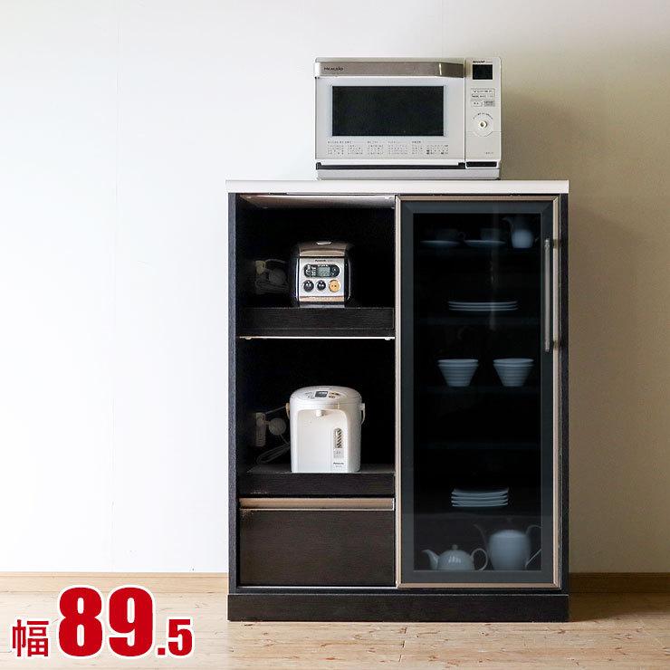 【美品‼️】90cm幅 ミドルレンジカウンター 食器棚 キッチンカウンター 日本製 鏡面 キッチンカウンター 完成品 90cm メタル｜ユニット