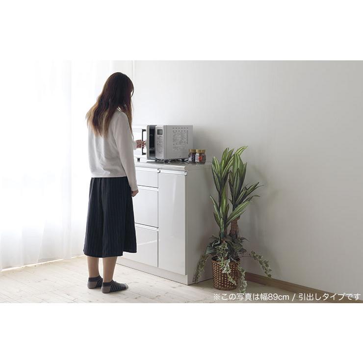 キッチンカウンター 収納 完成品 120 レンジラック 大理石調天板と 