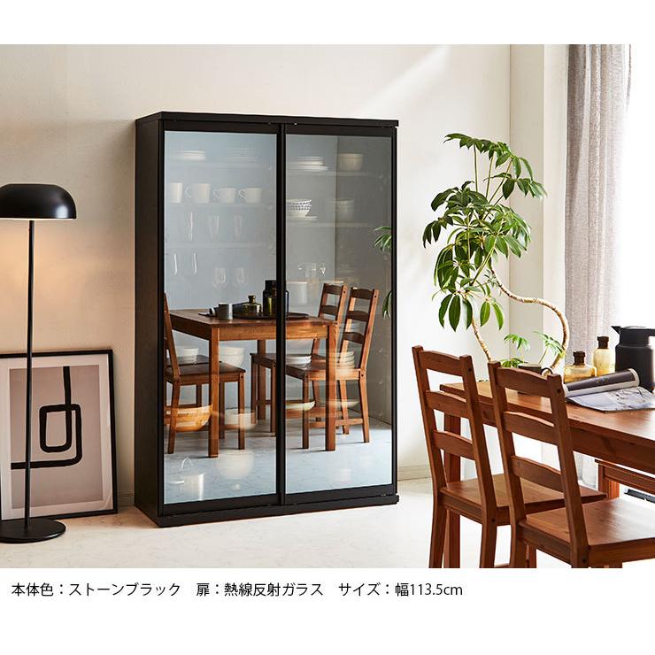 食器棚 完成品 おしゃれ ガラス スライド シンプル 収納 ラック ガラス扉 キッチンボード ダイニングボード 引き戸 棚 白 ホワイト 幅113 5 ポエム3 日本製 手作り家具工房家具のココボ 通販 Yahoo ショッピング