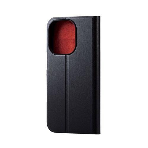 エレコム iPhone 14 Pro ソフトレザーケース 薄型 磁石付 ブラック PM-A22CPLFUBK｜kagucyoku｜02