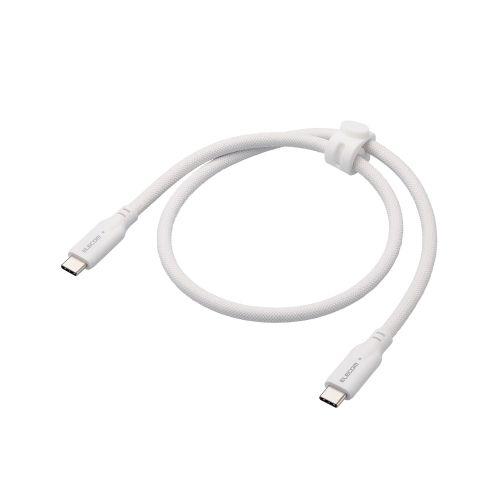 エレコム USB 10Gbpsケーブル(USB Type-C - USB Type-C/100W/シリコンメッシュ) 0.5m ホワイト M｜kagucyoku｜02