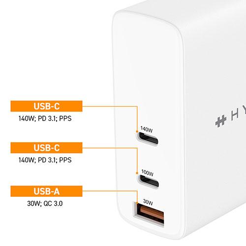 HYPER HyperJuice 140W PD 3.1 電源アダプタ HP-HJG140WW HYPER HyperJuice 140W PD 3.1 電源アダプタ HP-HJG140WW