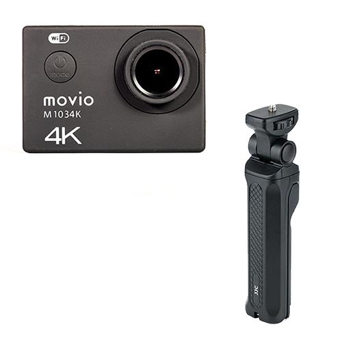 2022人気特価 NAGAOKA WiFi機能搭載 高画質4K Ultra HD アクションカメラ + ミニトライポッド M1034K+VJJC-TP-U1 その他ビデオカメラ本体